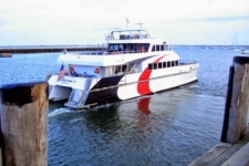 photo of the fast ferry boat leaving Provincetown on its way to Boston