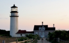 photo Highland Light showing Cape Cod's oldest active lighthouse in North Truro, MA
