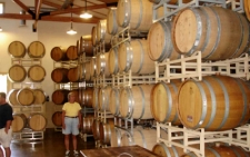 photo of the wine barrels storing wines at North Truro's Truro Vineyards on Cape Cod