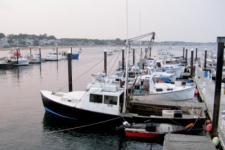 photo of Cape Cod fishing boats along MacMillan Wharf in Provincetown