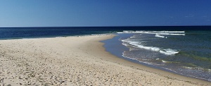 image of the peaceful sandbar at Head of the Meadow Beach on Cape Cod, perfect for swimming