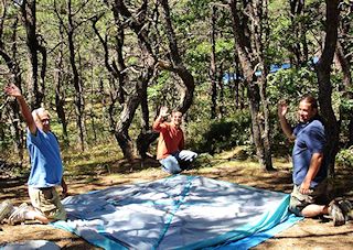 photo of setting up Cape Cod campsites at North of Highland Camping on Cape Cod, MA