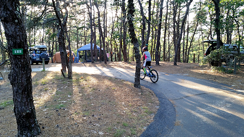 Children love biking around in the campground and on the nearby Cape Cod bike trails